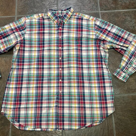 ~~Polo Ralph Lauren Dress Shirt Classic Fit Plaid Button Up Men's 3XLT 3XL TALL - Picture 1 of 7